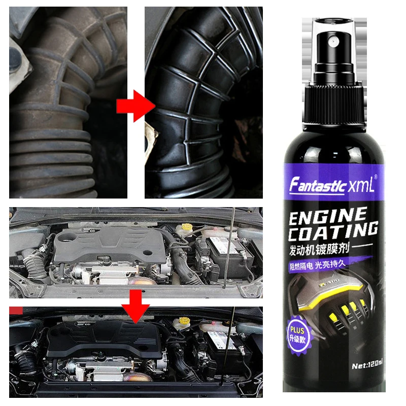 

120ML Capacity Engine Coating Agent Engine Compartment Cleaner Remove Heavy Oil Cleane Car Cleaning Car Polish Ceramic Coating