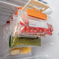 hanging storage rack refrigerator food bag fridge organizer slide rail tray with bag space saver for kitchen adjustable basket