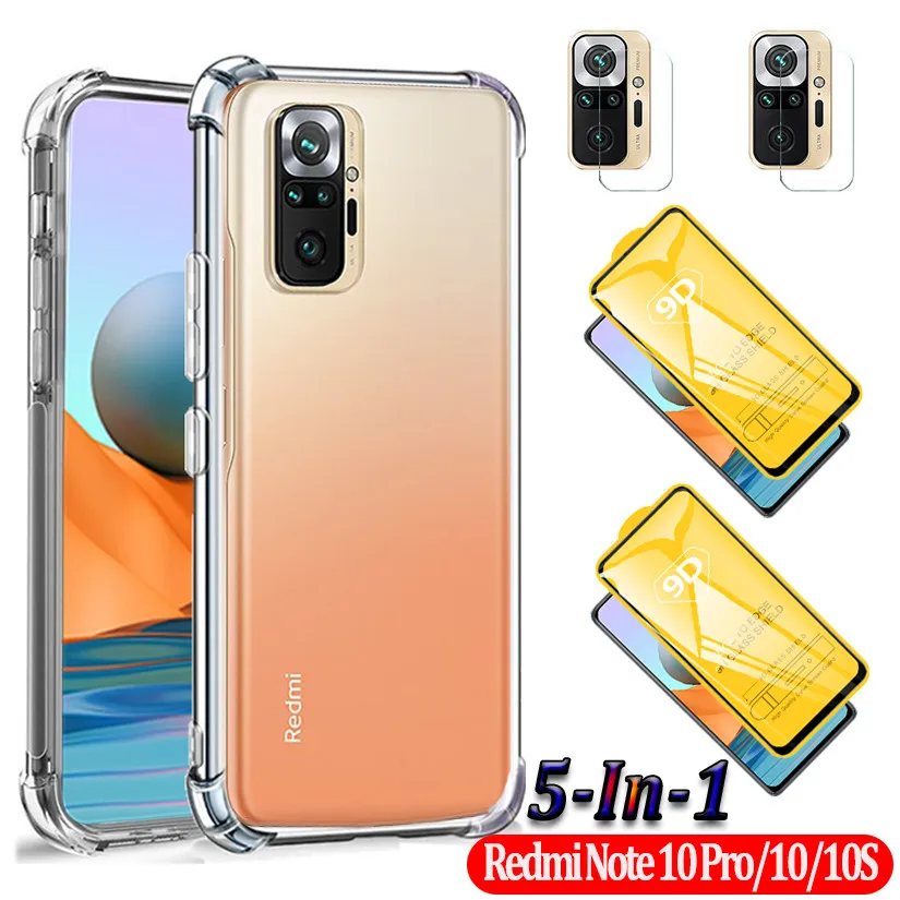 

Silicone Cases For Xiaomi Redmi Note10 Pro 5g Case+Glass Redminote 10 pro 10S Shockproof Cover Redmi Note 10 Pro 5g Phone Case