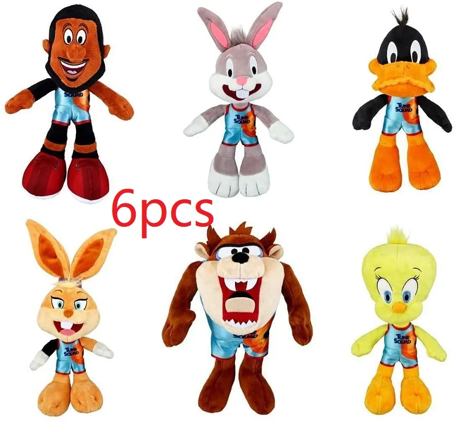 

6pcs Space Jam 2 A New Legacy James Cartoon Movie Plush Stuffed Animals Doll Toys Collection Gift