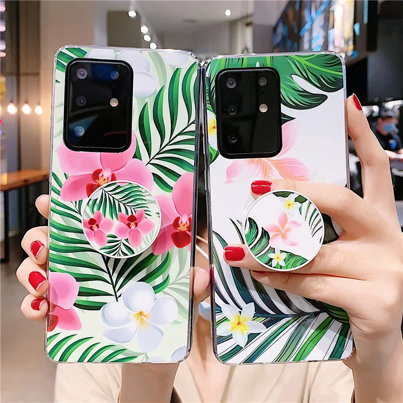 Роскошный цветочный чехол для телефона Samsung Galaxy S20 Ultra S10 S9 S8 plus Note 20 10 9 Мягкая