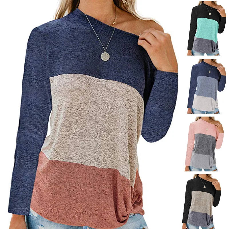 Женская Повседневная Футболка с рукавами летучая мышь и круглым