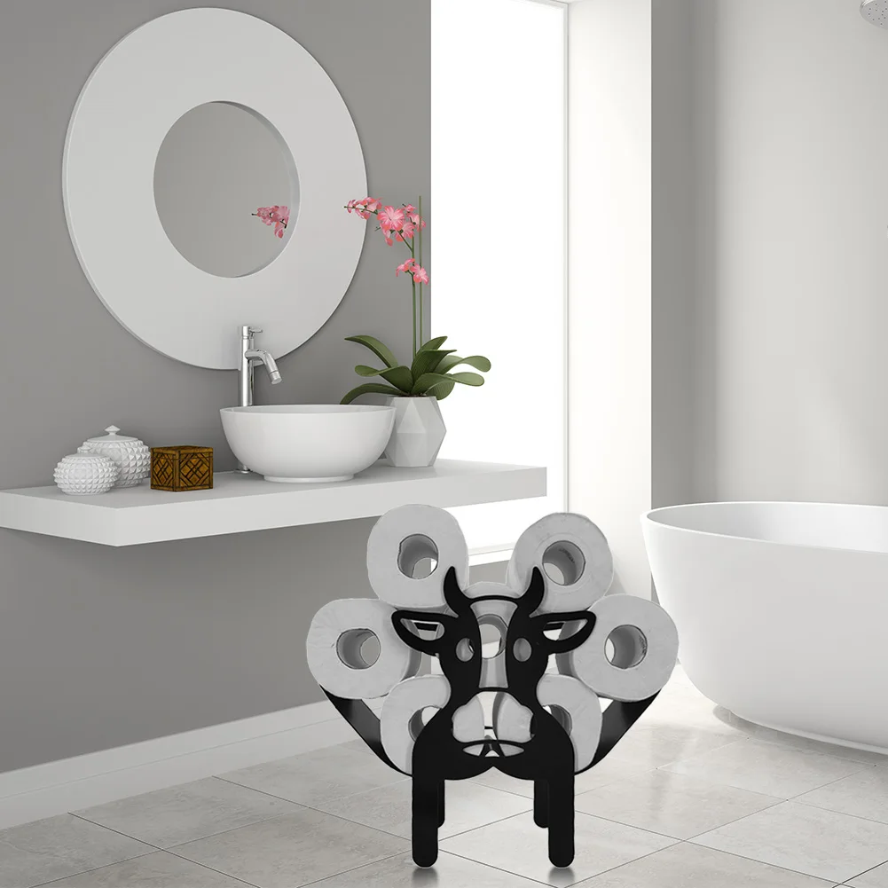 

Toilet Paper Roll Holder Bathroom Kitchen Accessories Tissue Storage Stand Rack Cast Iron Roll Storage Bathroom Holder