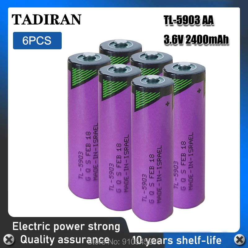 6 шт. оригинальная литиевая батарея TADIRAN TL 5903 ER14500 AA 3 V 2400mAh для оборудования PLC