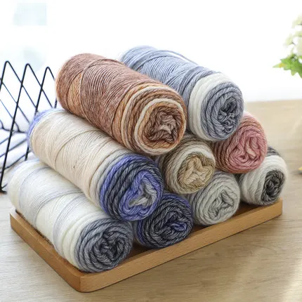 100 г/моток окрашенная хлопковая пряжа зимняя модная градиентная для ручного