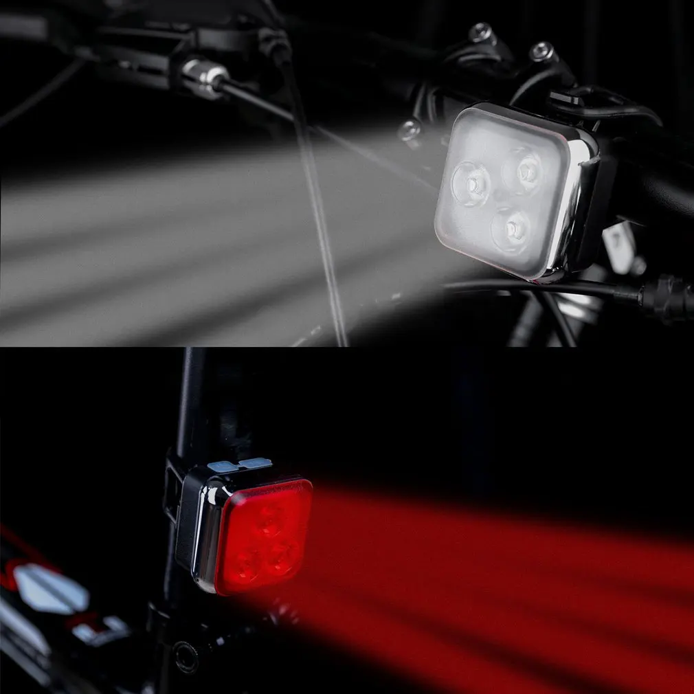 

High Quality Bright Cycling Bicycle Bike 3 LED Head Front light Safety USB Rechargeable Tail Clip Light Lamp Waterproof
