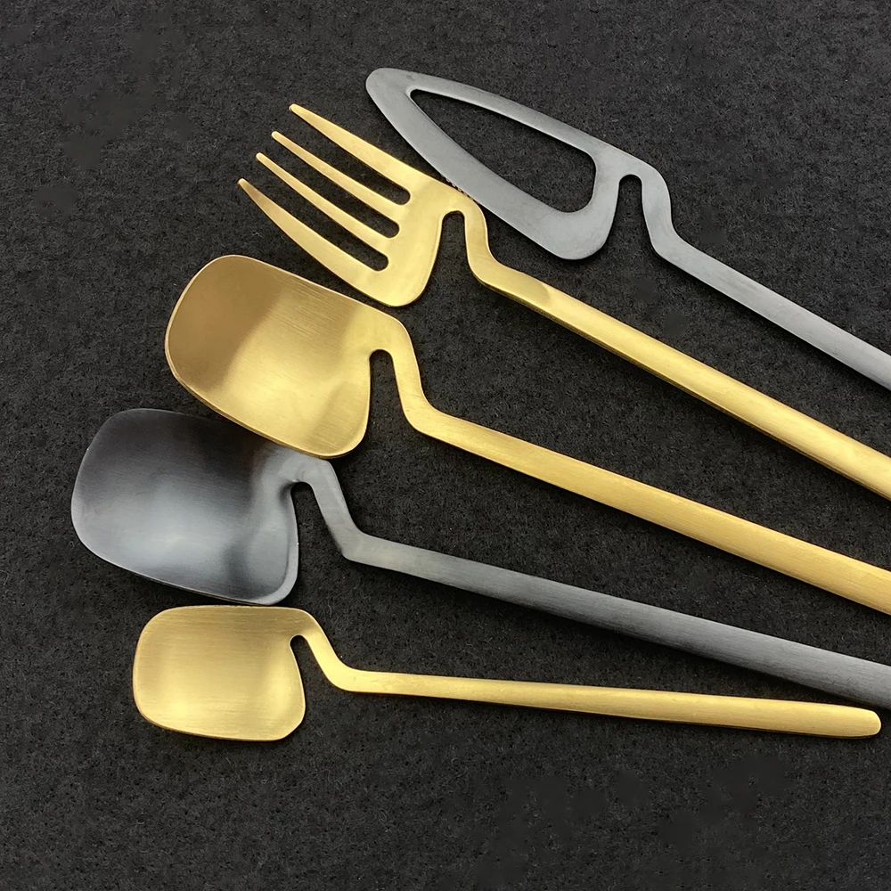 

Gold Dinnerware Spoon Set 304 Stainless Steel Cutlery Set Dinner Set Coffee Tea Spoon Tableware Home Kitchen Silverware Set