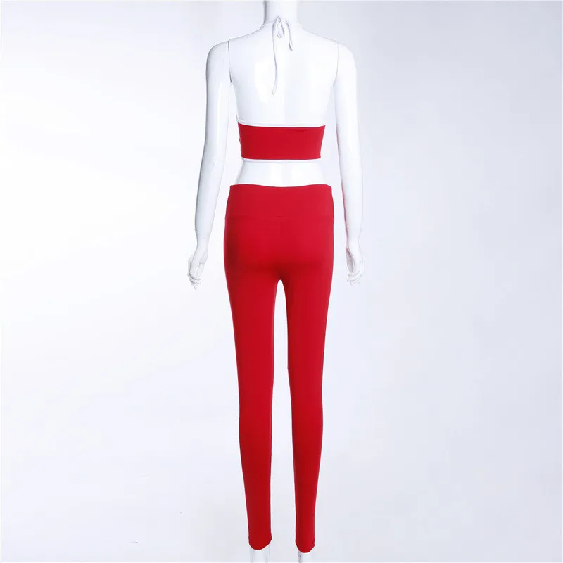 

Back Frenulum Yoga Set Women Solid Color Tummy Control Tank Tops High Waist Squat Proof Stretchy Gym Scrunch Butt Tracksuits