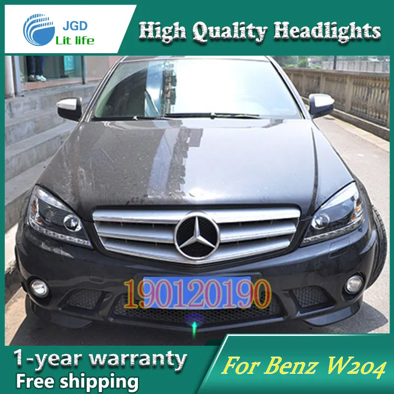 Стайлинг автомобиля для Benz W204 C180 C200 C220 C230 светодиодный ные фары 2007 2010