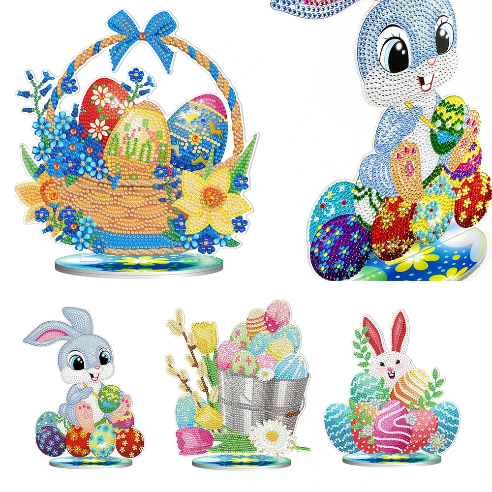 

5D алмазная живопись, пасхальное украшение, украшение «сделай сам», Пасхальная вышивка стразы, мозаика, искусство, праздничный кролик, алмаз...