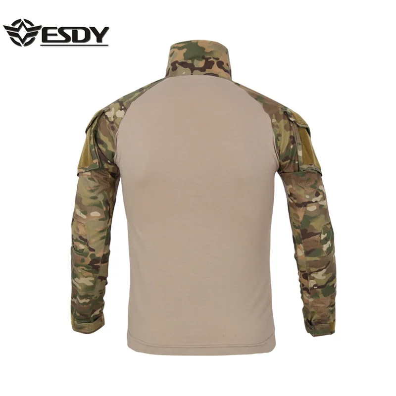 Мужская камуфляжная рубашка армейская тактика с длинным рукавом тренировочная