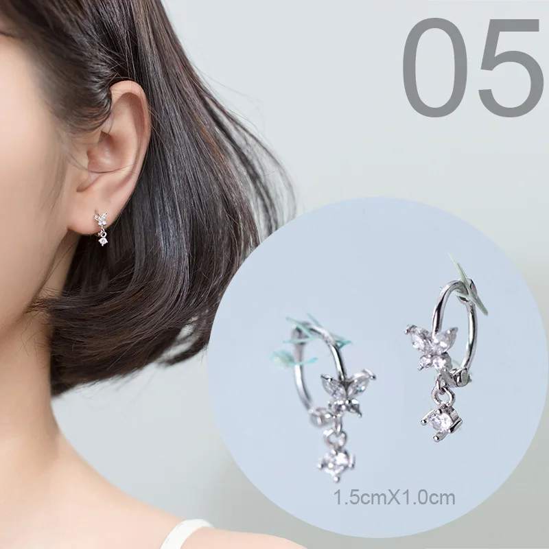 1Pair butterfly Trusta,,, 925, твердые, Стерлинговое Серебро, звезда, маленькие серьги-гвоздики для девочек, подарок для подростков, женские модные ювелирные изделия DS900 - Окраска металла: 1Pair butterfly