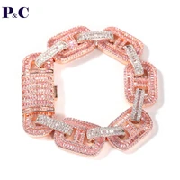 pig nose cuban chain bracelet 15mm cz stone iced out bling for women gift jewelry party wedding hip pop accessories