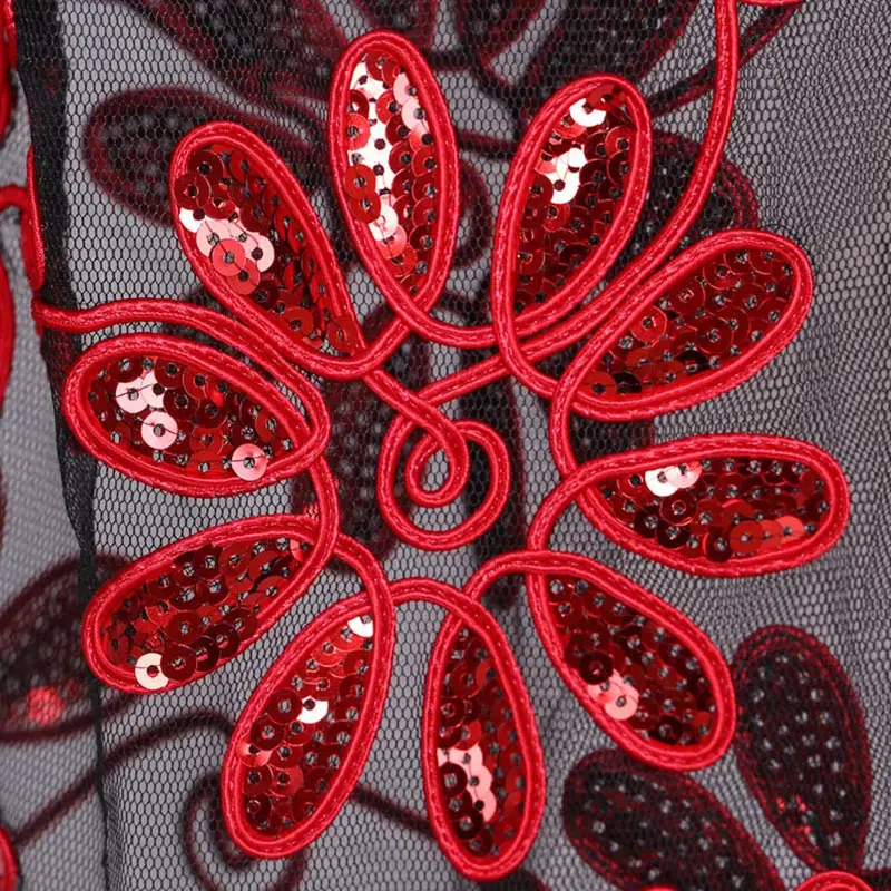 Короткие куртки с вышивкой и кружевными пайетками Открытый спереди блестящее