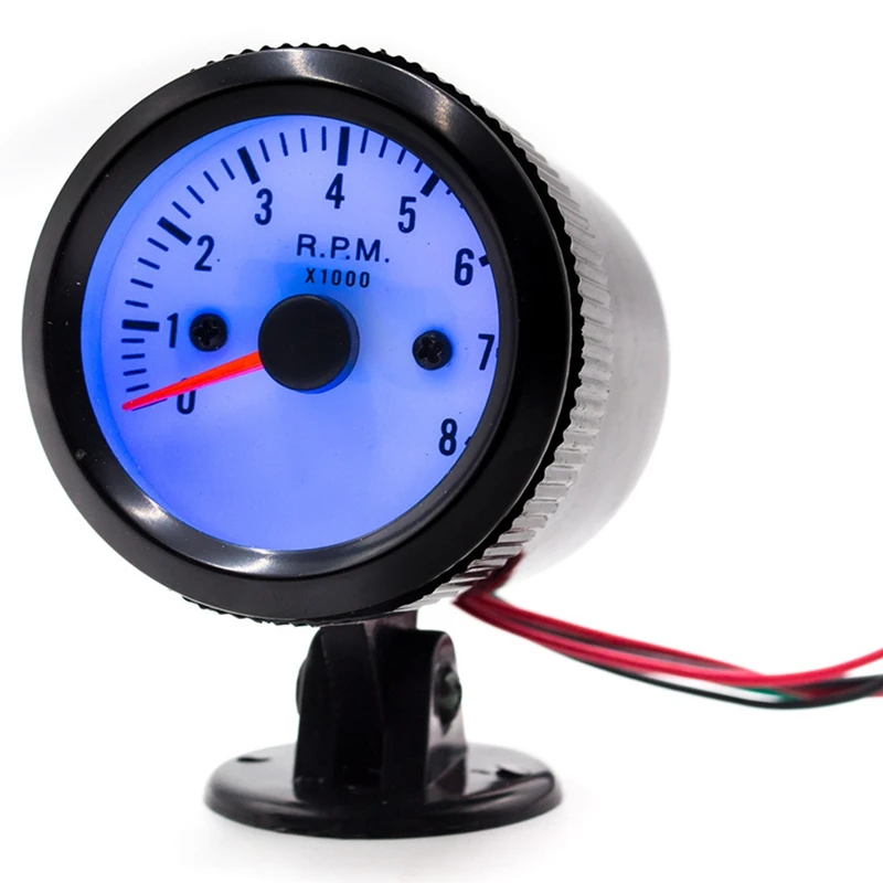 Универсальный 2 дюймов 52 мм 12V Синий СВЕТОДИОДНЫЙ 0 8000RPM автомобиль Тахометр