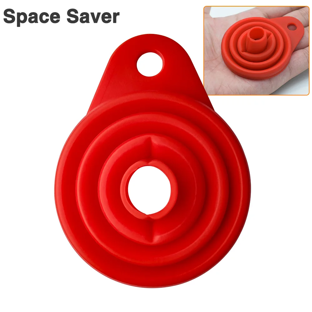 Collapsible Silicone Funnel Foldable Engine Oil Fuel Petrol Diesel Washer Fluid Change Fill Car Gasoline Transfer Auto Universal |