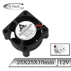 10 шт. Gdstime 12 В 25x10 мм 25 мм 2510 мини Бесщеточный радиатор постоянного тока охлаждающий вентилятор 2,5 см 25x25x10 мм Охлаждающий радиатор для 3D-принтера