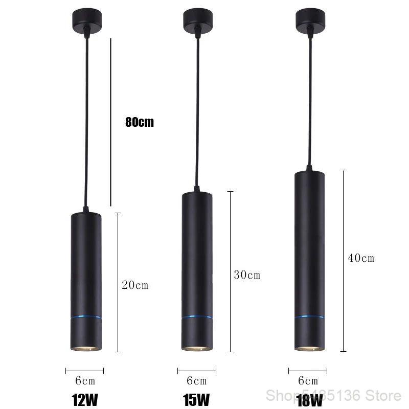Цилиндрическая трубка светодиодные подвесные светильники Современная длинная