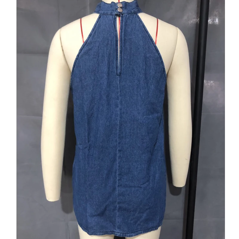 Повседневный женский топ с лямкой на шее без рукавов открытыми плечами