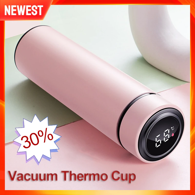 

Vacuum Thermo Cup 304 Stainless Steel 500ml Water Bottle LCD Digital Temperature Display Portable Vacuum Insulated Drink Cup