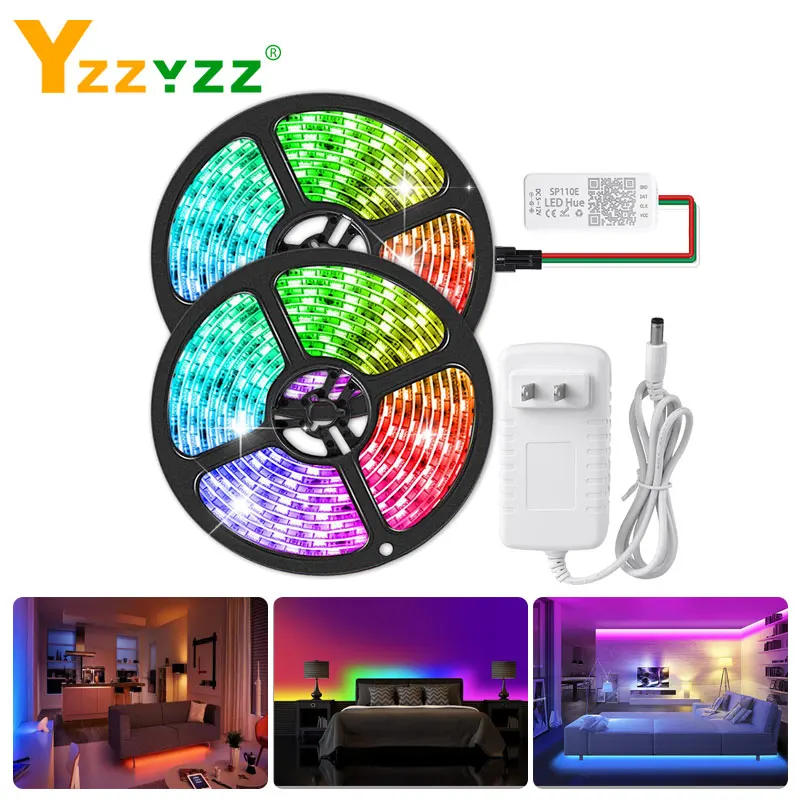 Светодиодная лента WS2811 RGB 12 В 1 5 м контроллер Bluetooth 5050 SMD Адресуемая для украшения