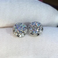 retro jewelry aesthetic moissanite cut total 1 00ct diamond test passed moissanite silver earring jewelry girlfriend gift