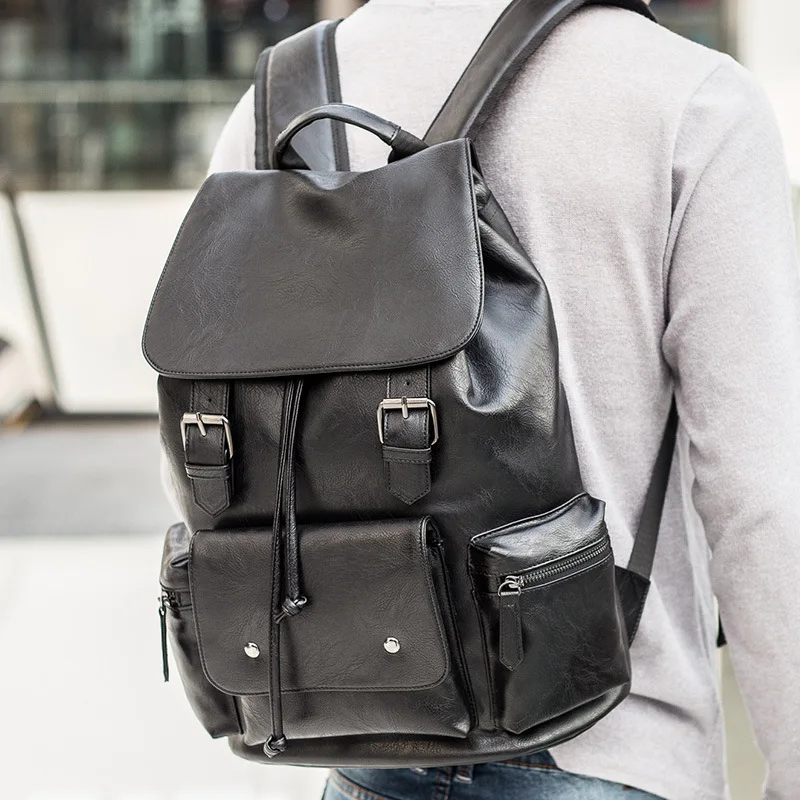 Женский рюкзак из искусственной кожи в Корейском стиле сумка-ведро для студентов