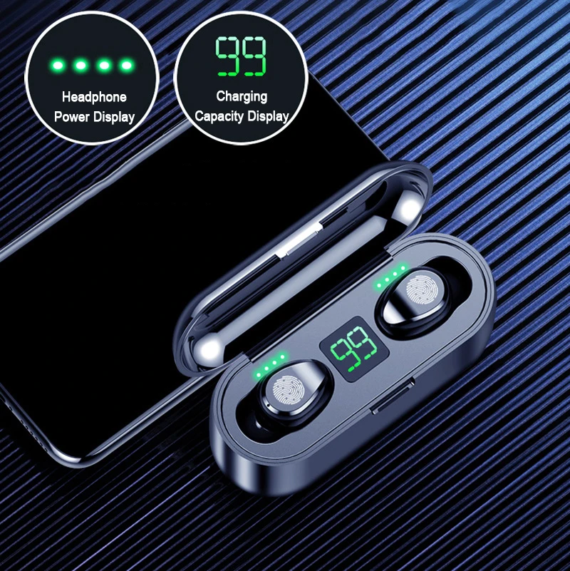 Беспроводные наушники Mr Bluetooth V5.0 F9 TWS спортивные с шумоподавлением басов