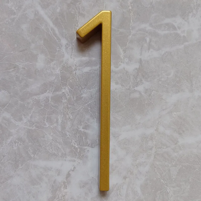 

125mm Golden Floating Modern House Number Gold Door Home Address Numbers for House Digital Outdoor Sign Plates 5 In. #1