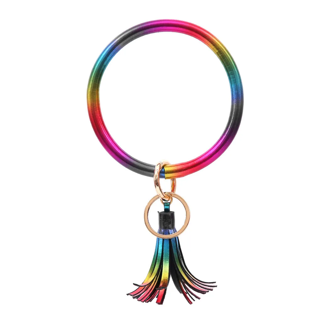 Новинка 2021 модный брелок для ключей женщин и девушек кожаный ремешок с кисточкой