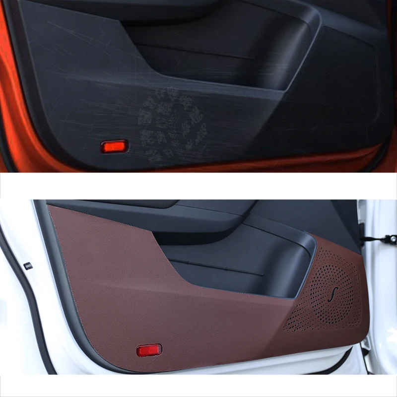 

Lsrtw2017 Leather Car Door Anti-kick Mat for Skoda Karoq Interior Mouldings Accessories 2016 2017 2018 2019 2020 2021