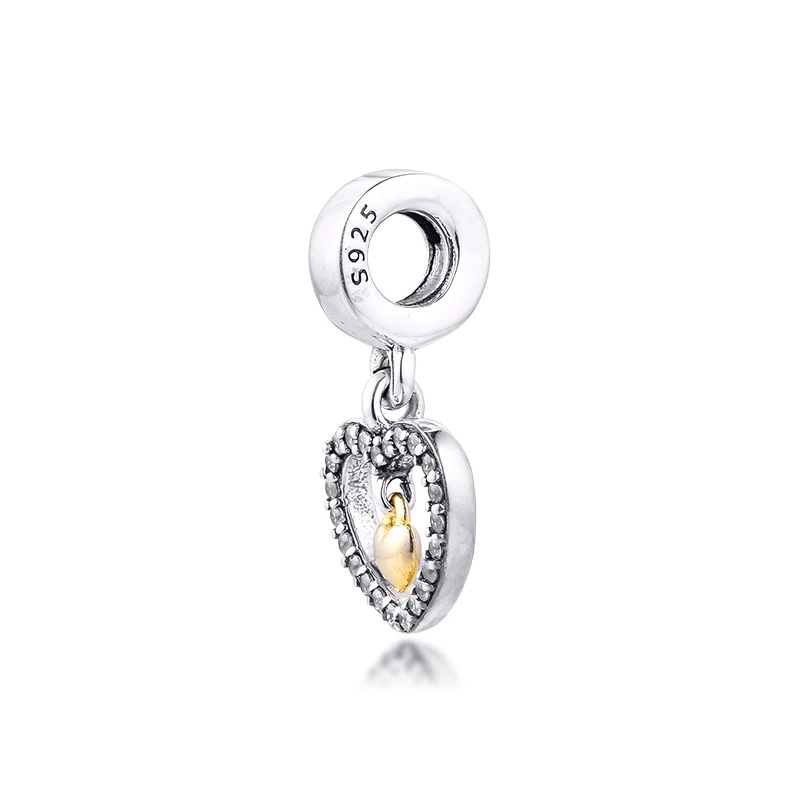 Подходит для браслетов Pandora Beads Forever in my heart Charms 100% 925 пробы серебряные украшения