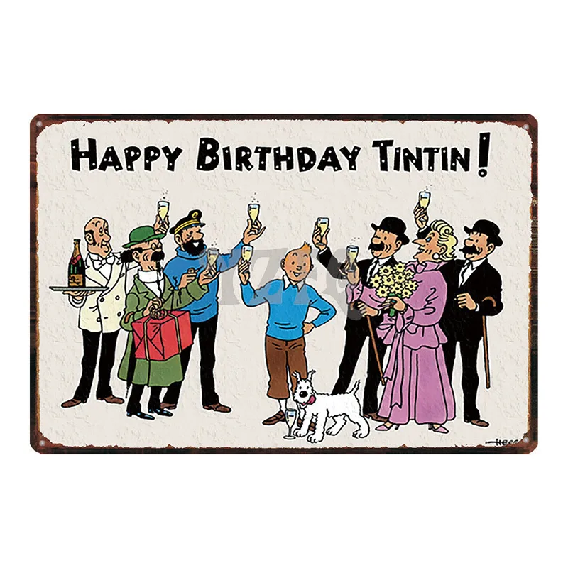 DU-2978 Tintin мультфильм жестяная вывеска металлическая пластина железная живопись детская комната настенный бар домашнее искусство Ремесло Декор 30X20 см DU-2967 - Цвет: DU-2978