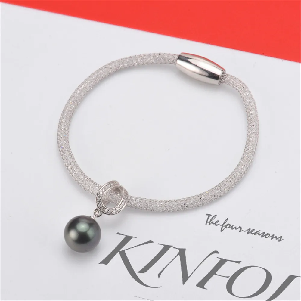

Real S925 Sterling Silver Korean Crystal Hose Bracelet Chains For DIY Jewelry Findings Making Materials Handmade