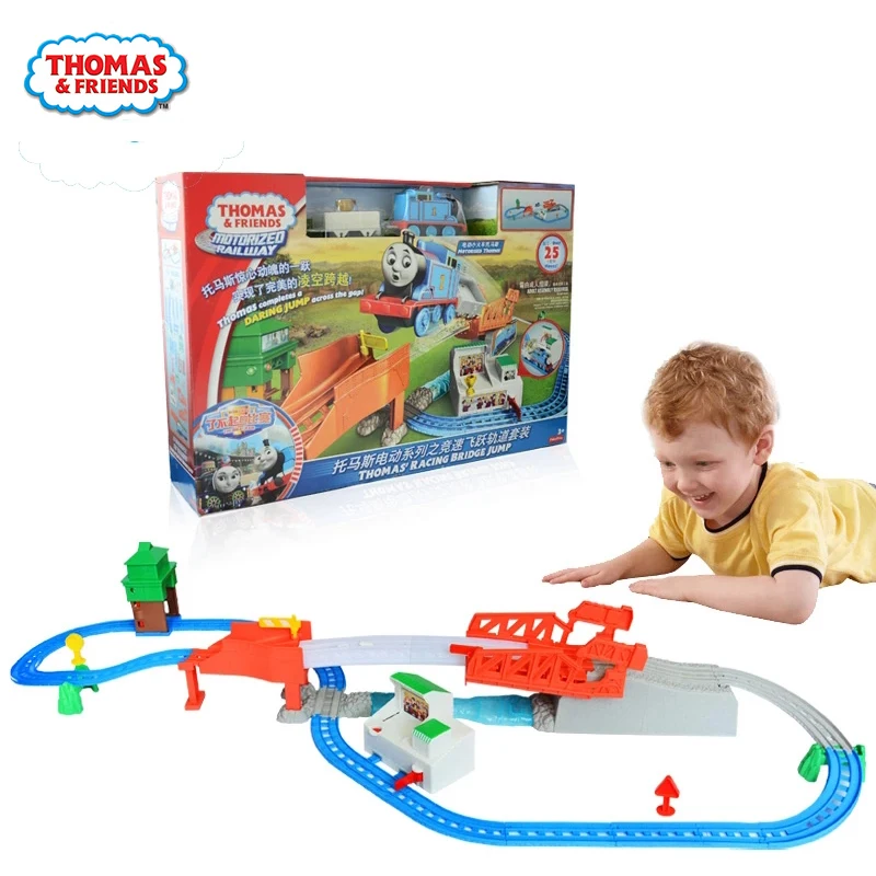 

Electric Racing Bridge Jump Trackmast Diecast Alloy Rail Of Kids Toys Boys EIectric Train Track Toys for Kids Educational Gift