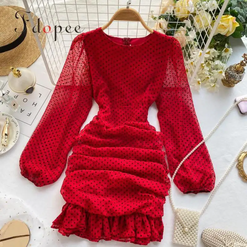 Платье женское вечернее в французском стиле модное пикантное элегантное платье