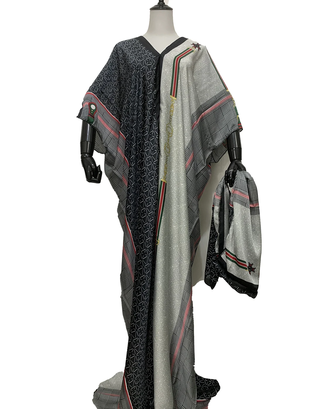 

Sexy V-neck Holiday Batwing Sleeve Maxi Robe Oversize Kaftan Dashiki African style Muslim Abaya Long gowns African clothes
