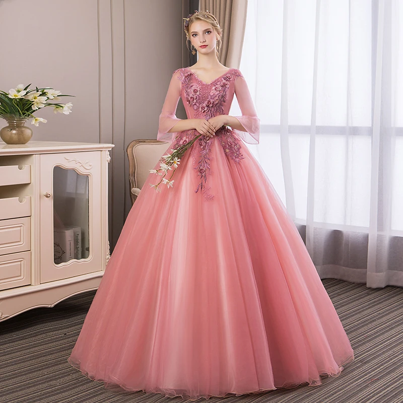 Vestidos 2022 Новинка платья для девушек классические вышитые цветы бальное платье