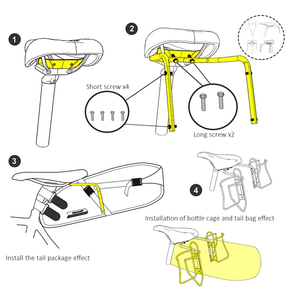 Bike Saddle Stabilizer Bracket Rear Seat Mounting Bicycle Luggage Rack Support Shelf Bag Accessorie | Спорт и развлечения