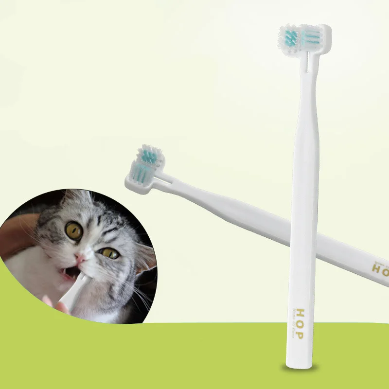 

Pet Supplies Dog Toothbrush Cat Toothbrush Cleaning Remove Dirt Pet Toothbrush Clean Tone Multi-Angle Double-End Toothbrush