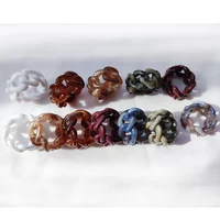 1pc 2022 fashion colorful acrylic resin link chain round rings for women girls vintage geometric rings party summer jewelry