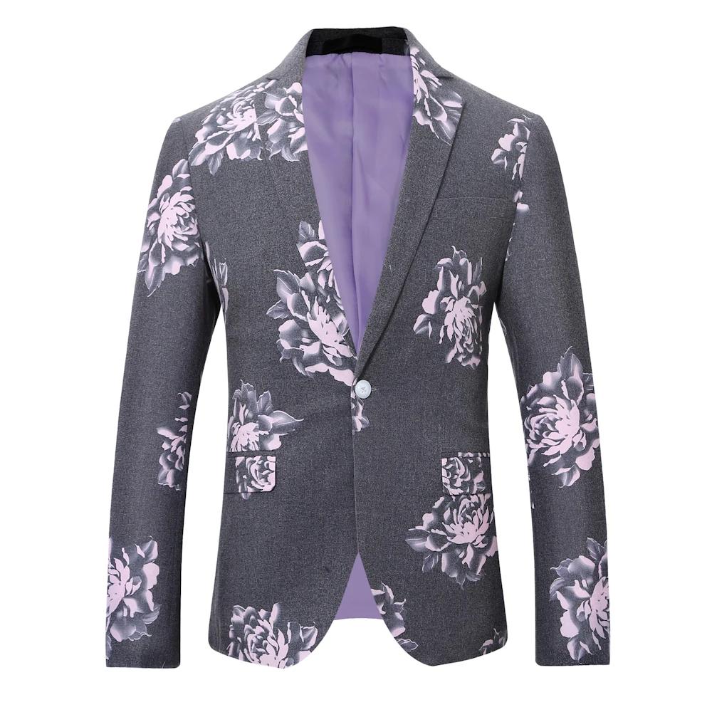 Пион большой розового цвета мужской 2 шт. пиджак и брюки | Мужская одежда