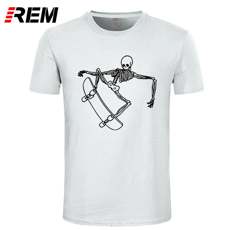 Футболка мужская хлопковая с коротким рукавом и принтом черепа | Мужская одежда