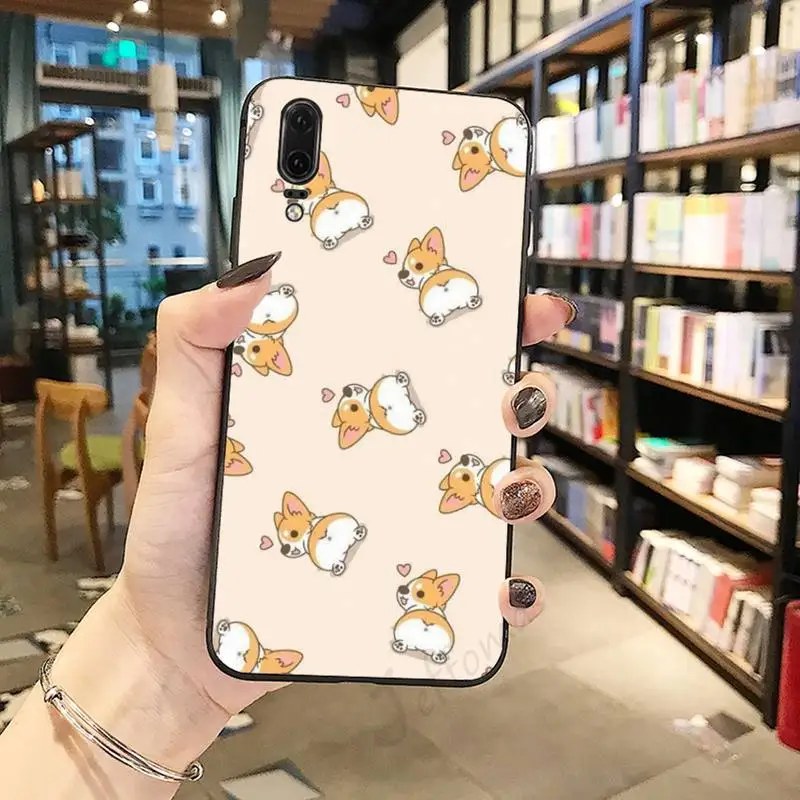 

Cartoon Dog Corgi Cute animal Phone Case For Huawei honor Mate P 10 20 30 40 Pro 10i 9 10 20 8 x Lite