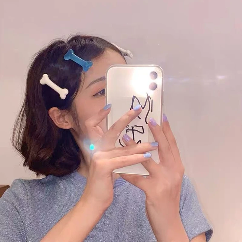 

Dog Bone Hair Clip Punk Bangs Duckbill Clips Halloween Hair Barrettes Cosplay Hairpin Creative Hair Styling Accessories