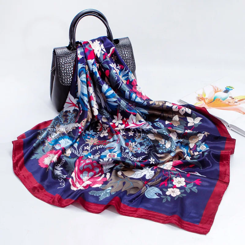 

Silk Scarf Women Shawls Wraps Fashion Small Hair Neck Hijabs Foulard Scarves Female Lady bufanda seda mujer echarpe ete soie