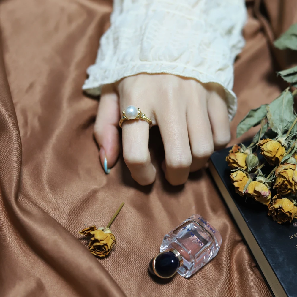 Большие искусственные жемчужины золотого цвета металлические медные полые