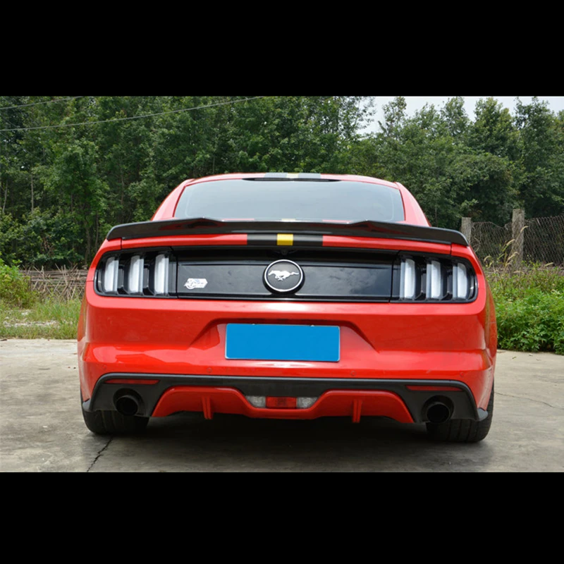

For Ford Mustang 2015 2016 2017 Car Decoration ABS Plastic Paint Painting Color Rear Trunk Spoiler