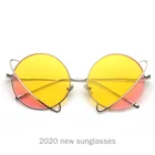 Солнцезащитные очки MINCL круглой формы для мужчин и женщин, зеркальные темные очки большого размера, роскошные брендовые Модные женские очки, NX