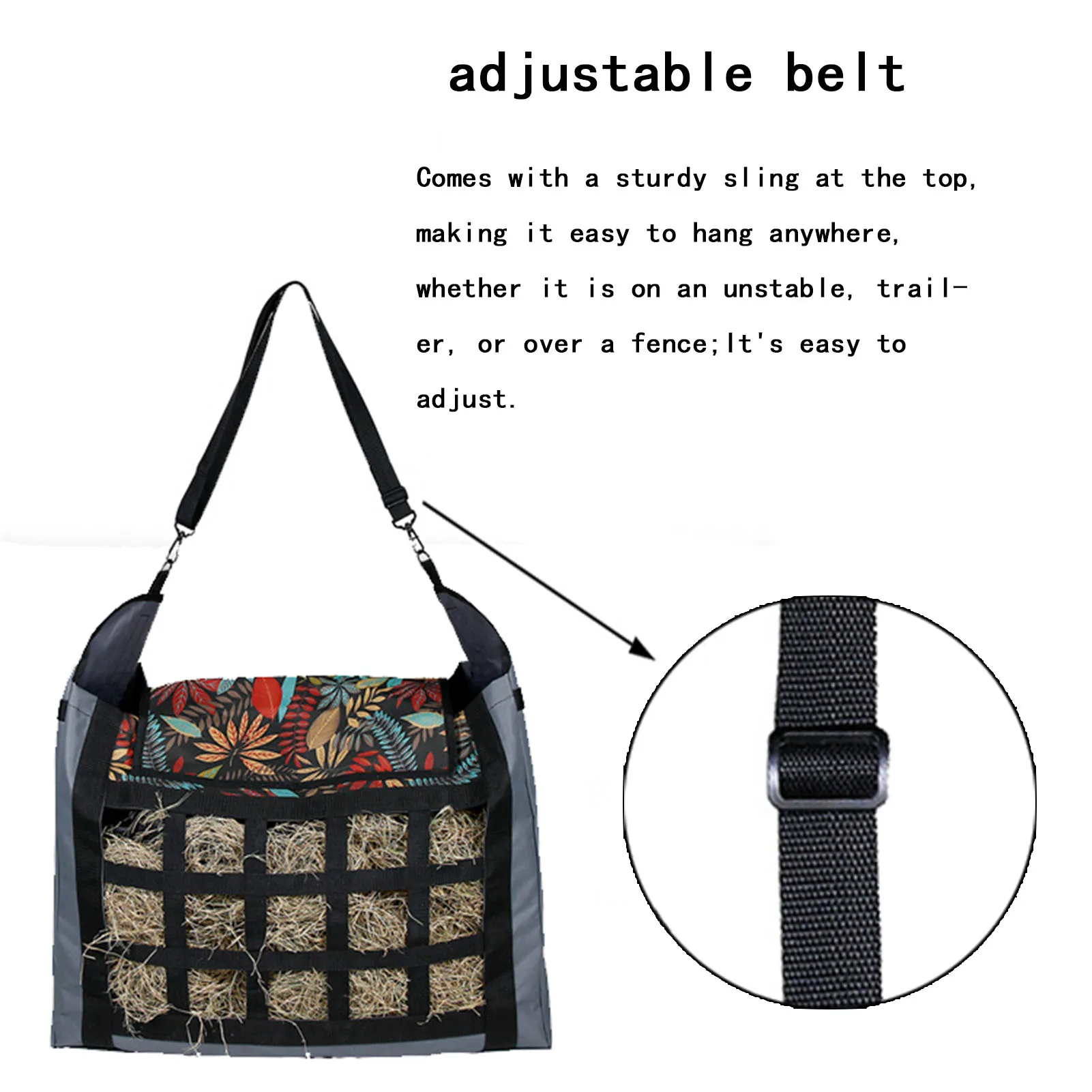 Large Capacity Horse Hey Bag Slow Feeder With Adjustable Strap Feeding Pouch Tote For Horses Goat Alpacas Hay Storage Bags | Дом и сад